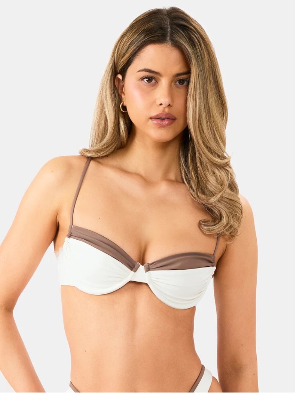 Nyud Sloane Bikini Top Avorio/Truffle